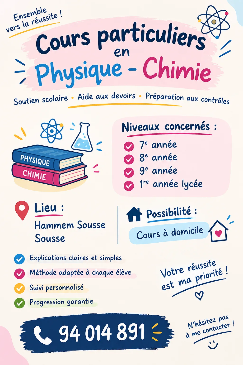Cours particuliers de physique-chimie pour collégiens et lycéens – photo 2