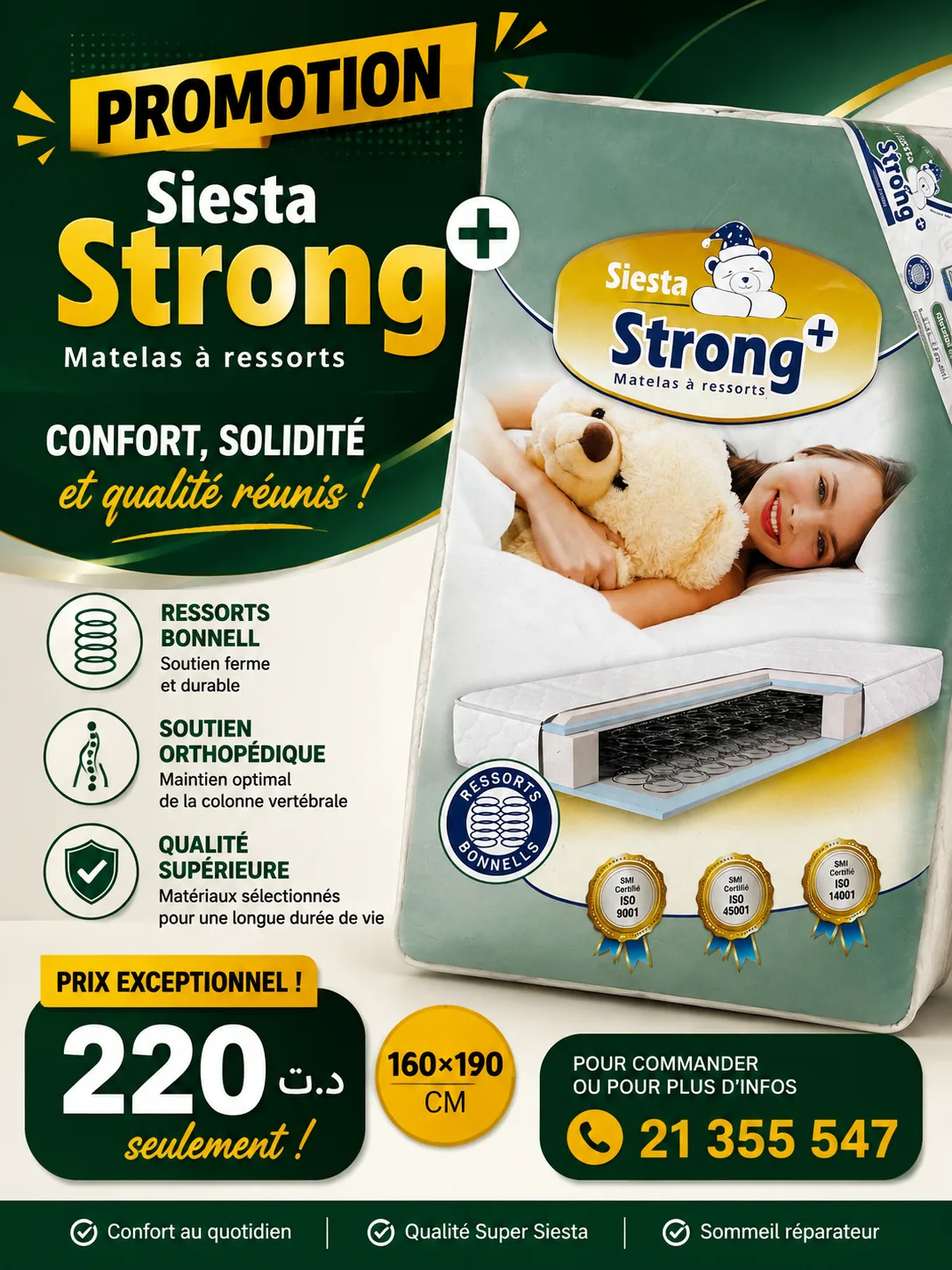 Meilleur prix pour matelas Confort + et Strong + en 160 et 190 – photo 2