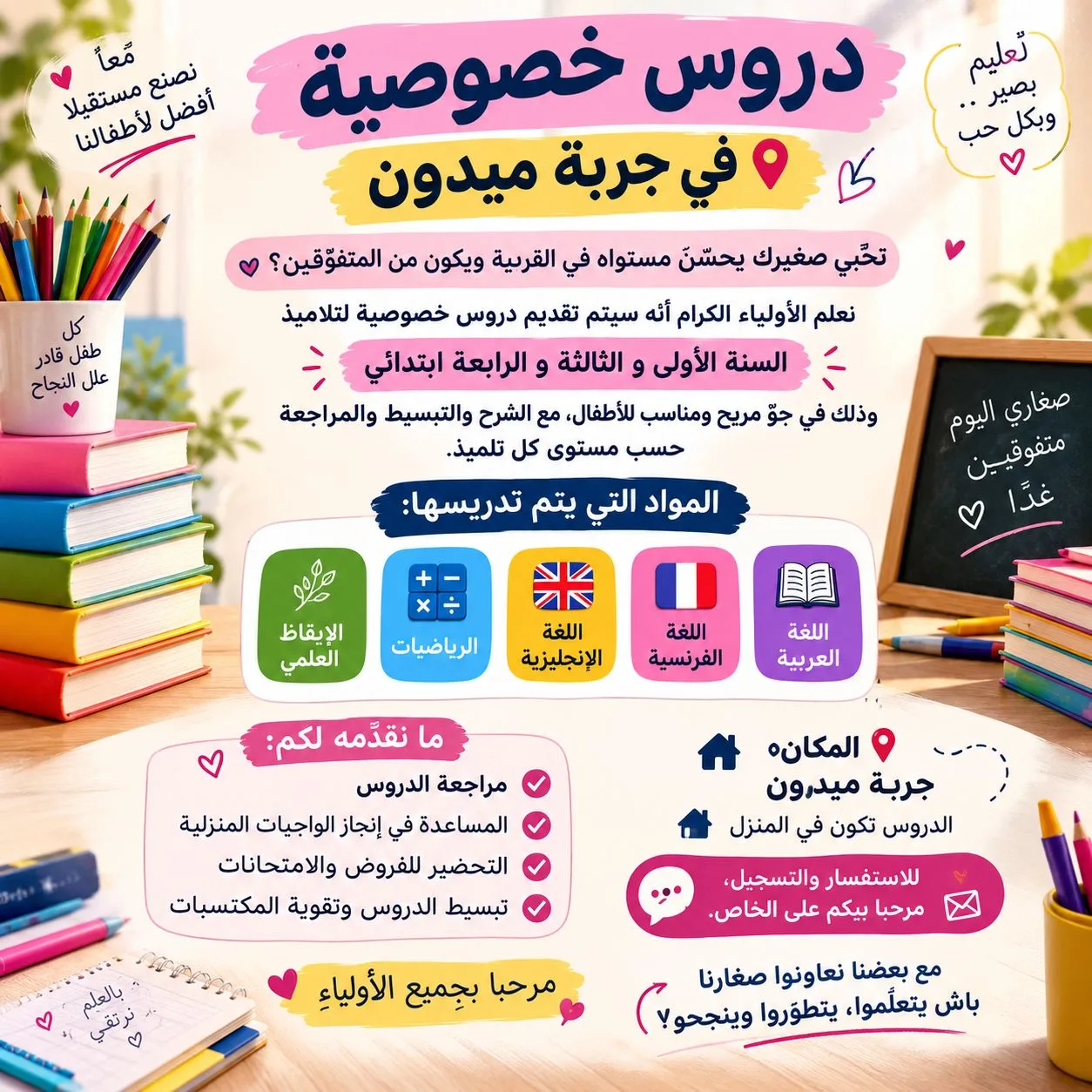 Cours de soutien scolaire niveau primaire à Djerba Midoun – photo 2