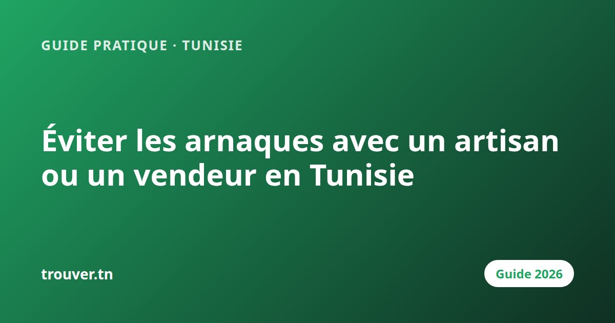 Éviter les arnaques avec un artisan ou un vendeur en Tunisie