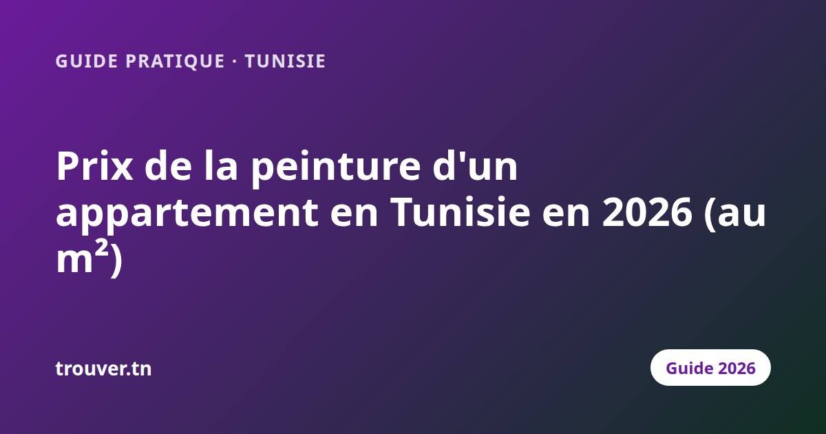 Prix de la peinture d'un appartement en Tunisie en 2026 (au m²)